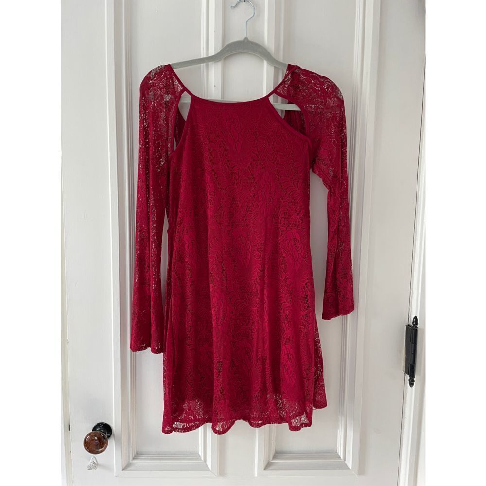 Lucca Couture Red Lace cut out dress S
